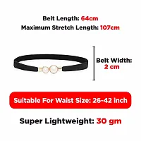 REDHORNS Women Belt Casual Thin Belt For Dress Skirt Waist Elegant Design Ladies Designer Waistband (LD001B_Black)-thumb3