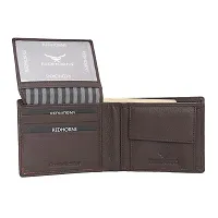 REDHORNS Stylish Genuine Leather Wallet for Men Lightweight Bi-Fold Slim Wallet with Card Holder Slots Purse for Men (A03R3_Dark Brown)-thumb1