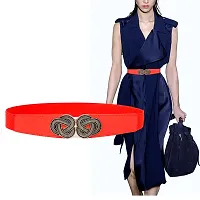 REDHORNS Women Belt Casual Slim Belt Female Belts Dress Skirt Waist Belt Elegant Design Ladies Designer Waistband (LD17RD_Red)-thumb2