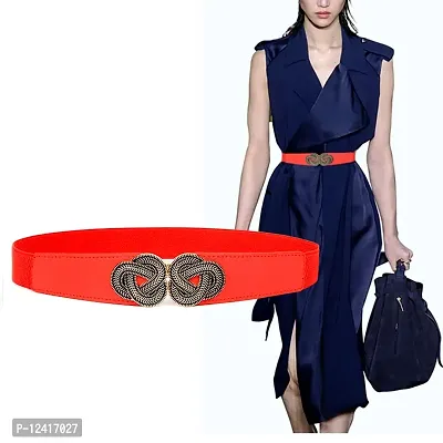 REDHORNS Women Belt Casual Slim Belt Female Belts Dress Skirt Waist Belt Elegant Design Ladies Designer Waistband (LD17RD_Red)-thumb3