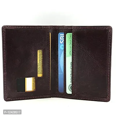 REDHORNS Genuine Leather Card Holder Money Wallet 3-Slot Slim Credit Debit Coin Purse for Men & Women (RD382L_Cherry)-thumb5