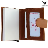 REDHORNS Luxury Premium Leather Wallets Perfect Size Easy Access Regular Card Holder with Wallet (Tan)-thumb2