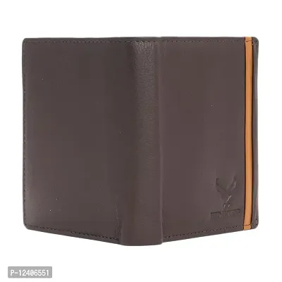 REDHORNS Stylish Genuine Leather Wallet for Men Lightweight Bi-Fold Slim Wallet with Card Holder Slots Purse for Men (RAP02R3_Dark Brown)-thumb3