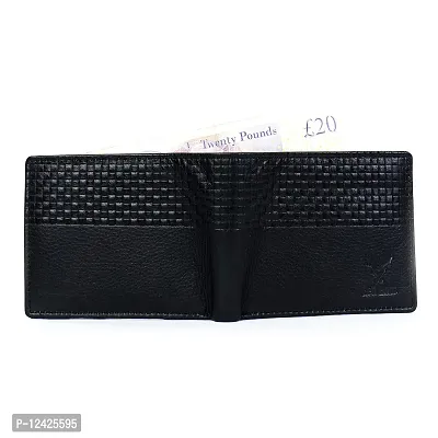 REDHORNS Genuine Leather Wallet for Men Slim Bi-Fold Gents Wallets with ATM Card ID Slots Purse for Men (133R1-Black)-thumb4