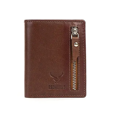 REDHORNS Genuine Leather Wallet for Men Slim Bi-Fold Gents Wallets with ATM Card & ID Slots Purse for Men