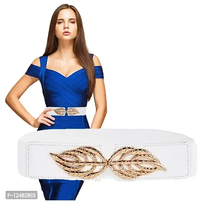 REDHORNS Womens Floral Design Belts Casual Thin Female Belts Dress Skirt Waist Elegant Ladies Designer Waistband (LD79J_White)