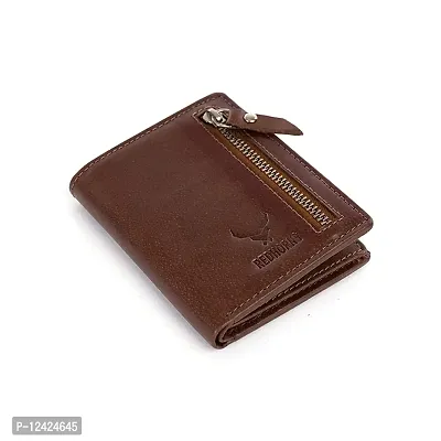 REDHORNS Genuine Leather Wallet for Men Slim Bi-Fold Gents Wallets with ATM Card ID Slots Purse for Men (350B-Brown)-thumb4