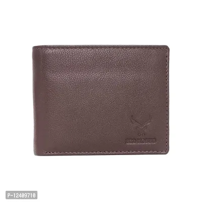 REDHORNS Stylish Genuine Leather Wallet for Men Lightweight Bi-Fold Slim Wallet with Card Holder Slots Purse for Men (A05R4_Redwood Brown)