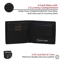 REDHORNS Top Grain Genuine Leather Wallet for Men | Ultra Slim & Compact Purse | Handcrafted Ultra Strong Stitching | 7 Card Slots | Hidden Pockets with ID Slots - W-GRP-WM-679A (Black)-thumb1