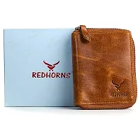 REDHORNS Genuine Leather Zipper Card Holder Money Wallet 16-Slot Slim Credit Debit Coin Purse for Men  Women (RD001F_Tan)-thumb4