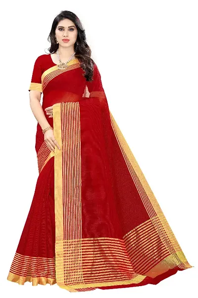 Striped Chanderi Saree with Blouse piece