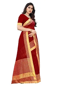 Striped  Chanderi Cotton  Saree with Blouse piece-thumb1