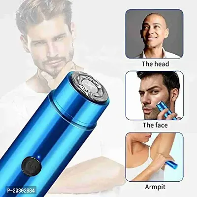 ELECTRIC SHAVER, UNISEX TRAVELLING WASHABLE USB BEARD SHAVER AND TRIMMER FOR FACE UNDER ARMS .-thumb0