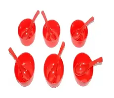 SOUP BOWL SPOON SET PLASTIC FOR KITCHEN  HOME USE PACK OF 12 (6 SOUP BOWL AND 6 SPOONS).-thumb2