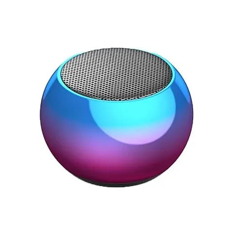 Mini Speaker Boost 4 D Colorful Wireless Bluetooth Speakerless Bluetooth Speaker Mini Electroplating Round Steel Speaker (Random Colour,Pack of 1)