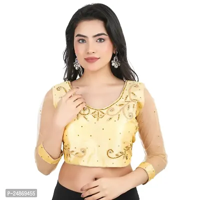 Golden Blouse  | Blouse | Party wear blouse | Regular Blouse | Fancy Blouse | womens blouse |-thumb0