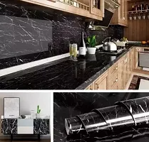 Designer Black Vinyl Black Marble Wallpaper 60x200 cm-thumb2