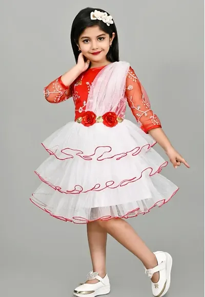 Fabulous Net Embellished Frocks For Girls