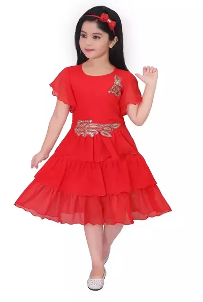 Fabulous Blend Embroidered Frocks For Girls