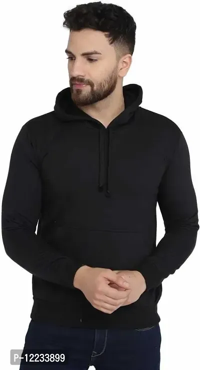 Elegant Black Cotton Printed Long Sleeves Sweatshirts For Men-thumb0