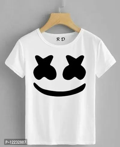 Reliable White Polyester Printed Round Neck Tees For Men-thumb0