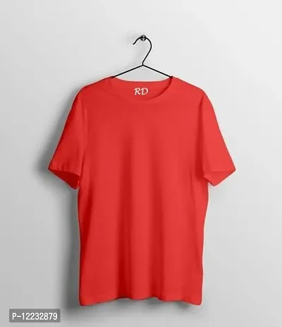 Reliable Red Polyester Printed Round Neck Tees For Men-thumb0