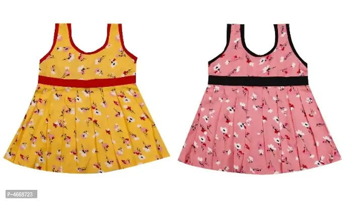 The Creators&#174; Baby Girls Midi/Knee Length Casual Dress ( Multi-color, Sleeveless, Pack Of 2)