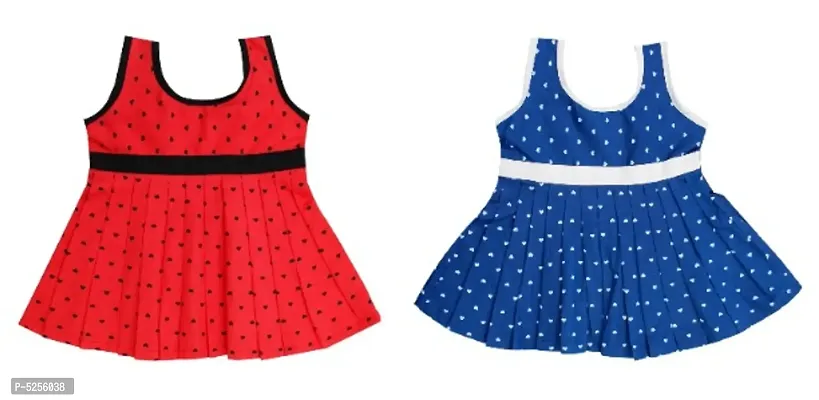 Girls, Baby Girls Midi/Knee Length Casual Dress  (Multicolor, Sleeveless, Pack Of 2)-thumb0
