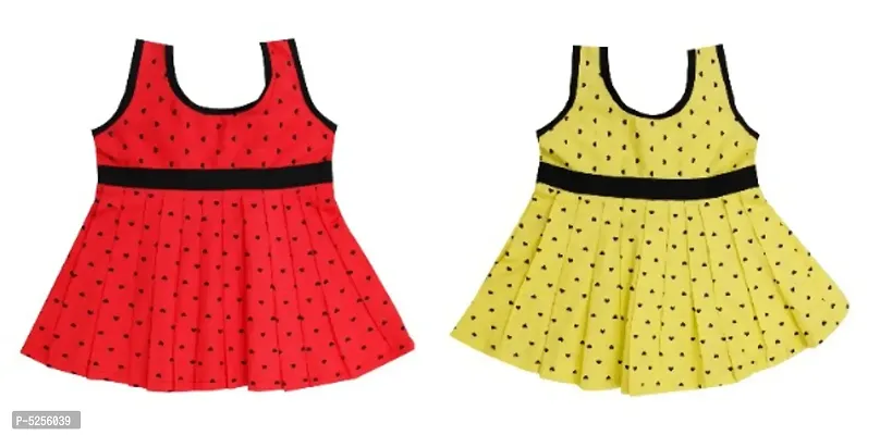 Baby Girls Midi/Knee Length Casual Dress  (Multicolor, Sleeveless, Pack Of 2)