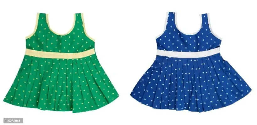 Baby Girls Midi/Knee Length Casual Dress  (Multicolor, Sleeveless, Pack Of 2)