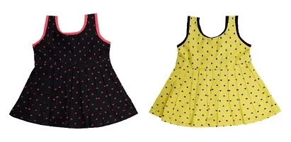 Girls, Baby Girls Midi/Knee Length Casual Dress  (Multicolor, Sleeveless, Pack Of 2)-thumb1