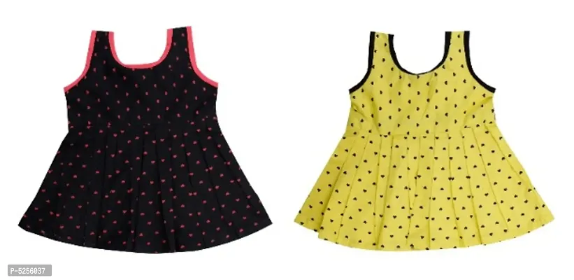 Girls, Baby Girls Midi/Knee Length Casual Dress  (Multicolor, Sleeveless, Pack Of 2)-thumb2