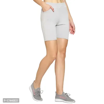 Stretchable Shorts with Two Pockets Yoga Gym Workout for Women-thumb0