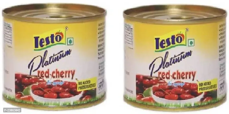 Testo Red Cherry (In Syrup) 200 Gms X 2 Corn (400 G, Pack Of 2)