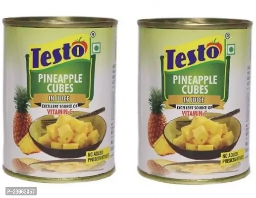 Testo Pineapple Cubes In Juice 400 G X 2 Fruitsnbsp;nbsp;(800 G, Pack Of 2)