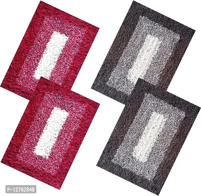 Designer Cotton Self Pattern Door Mats -Pack Of 4-thumb0