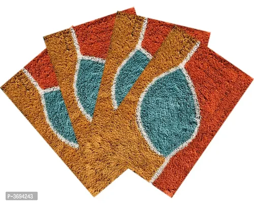 Beautiful Multicoloured Cotton Door Mats Set Of 4 Pieces-thumb0