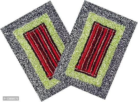 Stylish Fancy Designer Cotton Door Mats Pack Of 2-thumb0