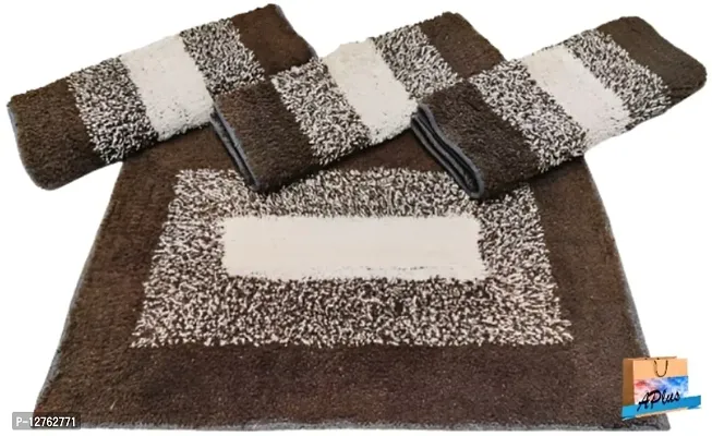 Designer Cotton Self Pattern Door Mats -Pack Of 4-thumb0