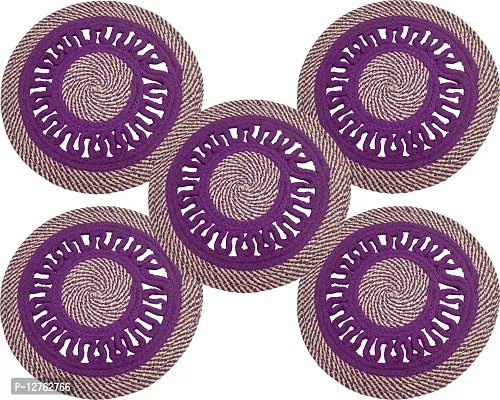 Designer Polyester Self Pattern Door Mats -Pack Of 5