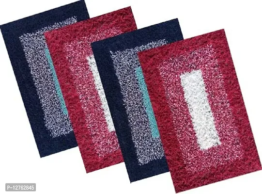 Designer Cotton Self Pattern Door Mats -Pack Of 4