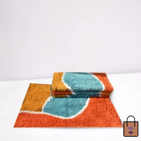 Multicolored Cotton Door Mats Set Of 4