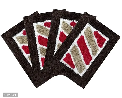 Beautiful Multicoloured Cotton Door Mats Set Of 4 Pieces