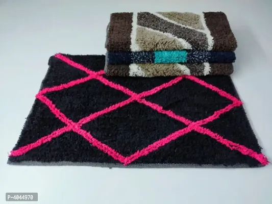 Beautiful Multicoloured Cotton Door Mats Set Of 4 Pieces-thumb0