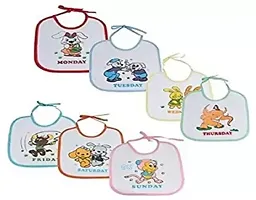 Infant Velvet Cotton Printed Washable Bib Pack of 7-thumb1