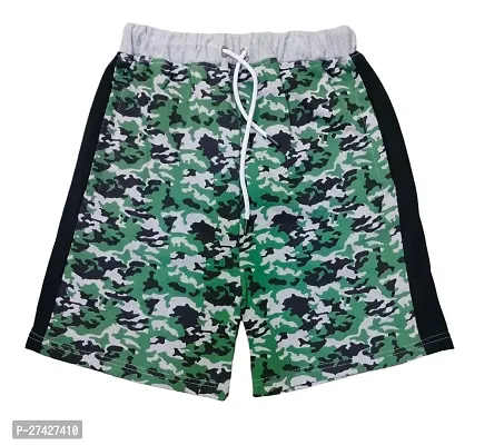Comfortable Green Cotton Blend Regular Shorts For Men-thumb0