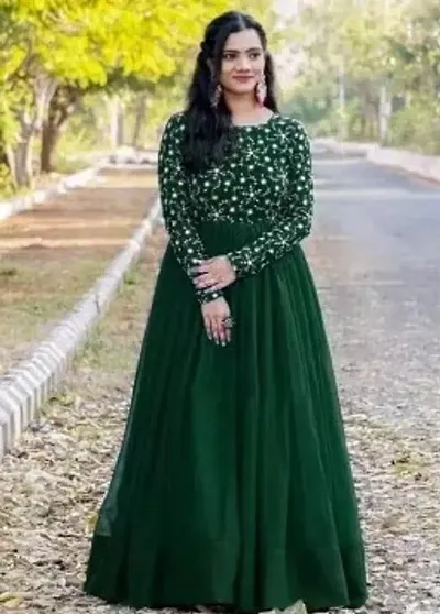 Georgette Embroidered Indo-Western Gowns