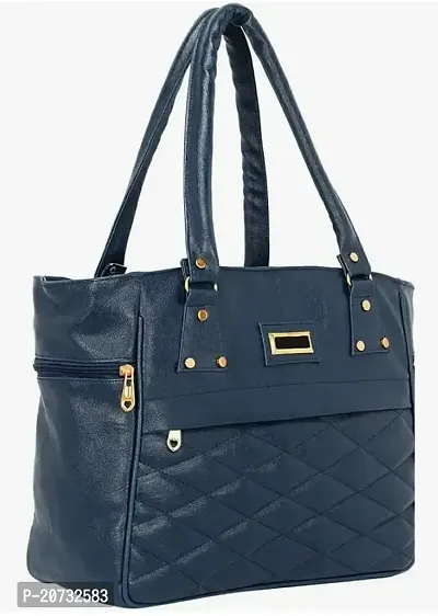 Stylish Blue PU Leather Solid Handbags For Women-thumb0