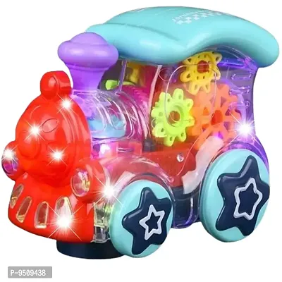 Trendy Musical Sound And 360 Degree Rotation,Transparent Mechanical Car Toy For Kids With Gear Technology 3D Light
