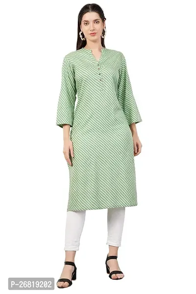 Stylish Green Viscose Rayon Printed Kurta For Women